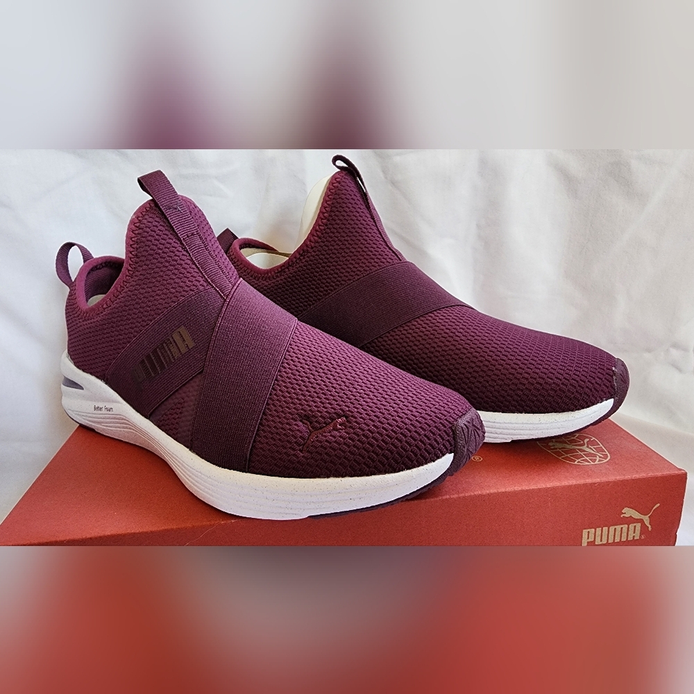 Puma Burgundy Slip-On Sneakers